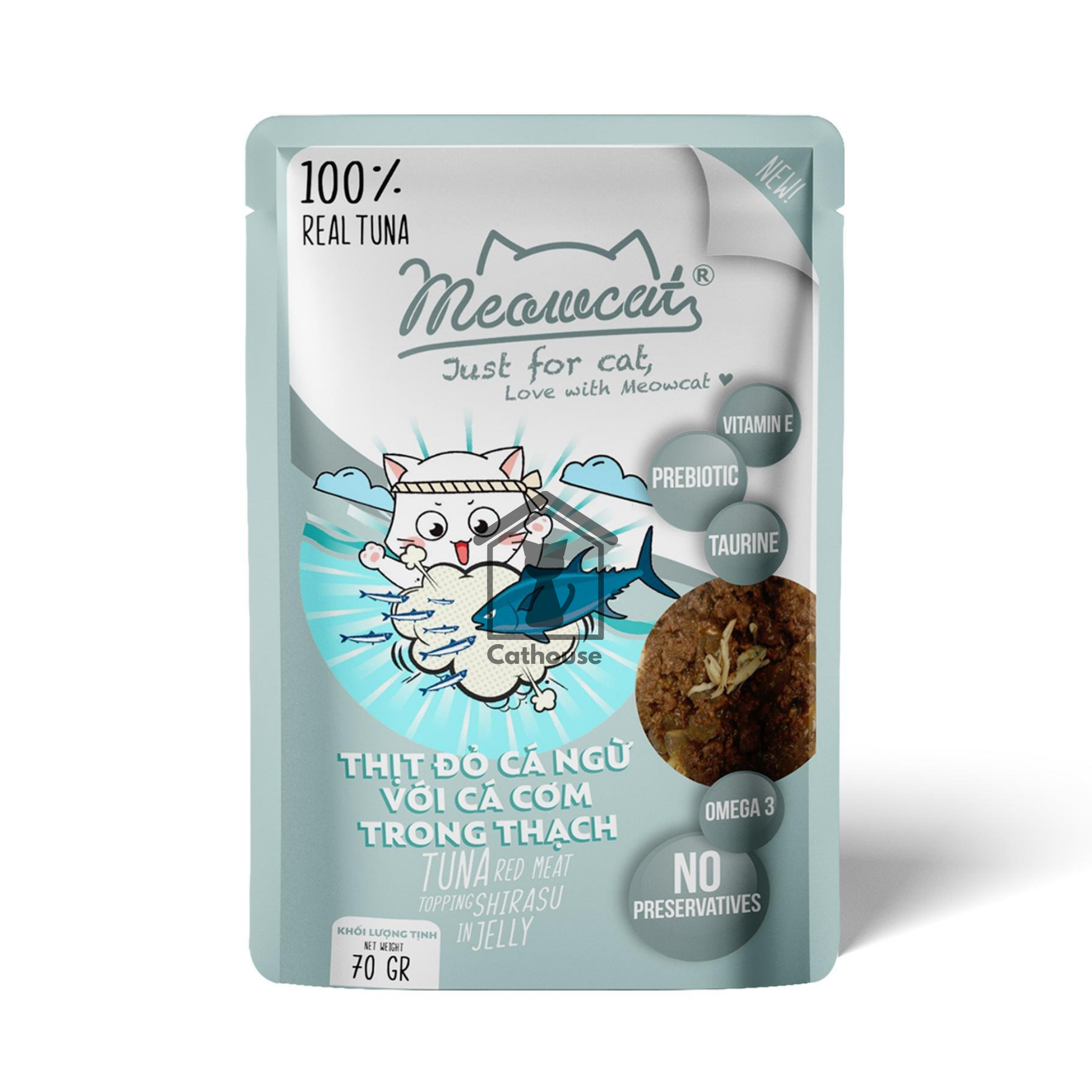 [COMBO 48 GÓI MIX 9 VỊ] Pate Cho Mèo Meowcat Gói 70gr – Nhiều Vị - [Nông Trại Thú Cưng]