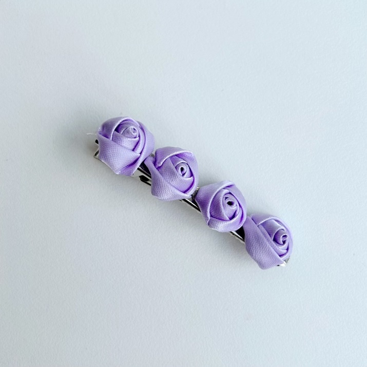Kẹp tóc mái hoa hồng chất lụa Modleaf Mini rose pin Hàn Quốc ạ