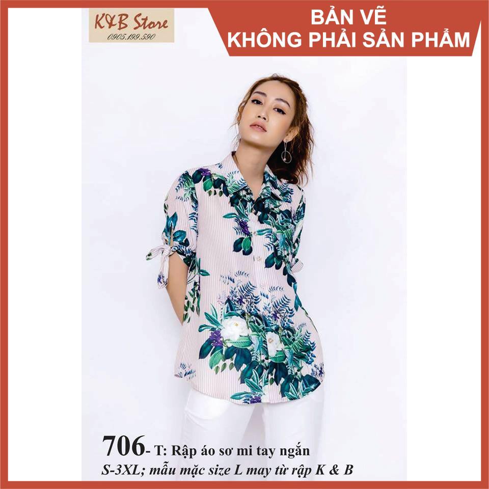 Rập giấy áo sơ mi mã 706 (BẢN VẼ)