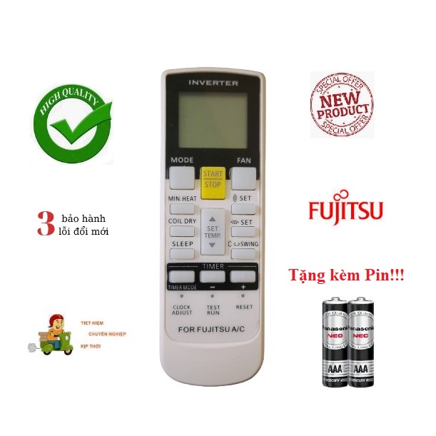 Điều khiển điều hòa Fujitsu 1&2 chiều Inverter các dòng Fujitsu ASAA ASAG 9000BTU 12000BTU 18000BTU - Hàng tốt