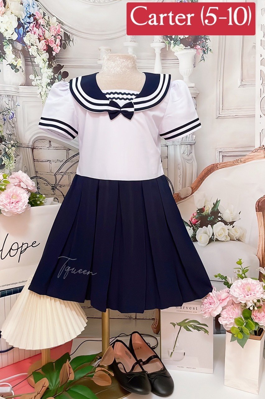 Đầm học sinh - Vải kate lụa - Danangsale