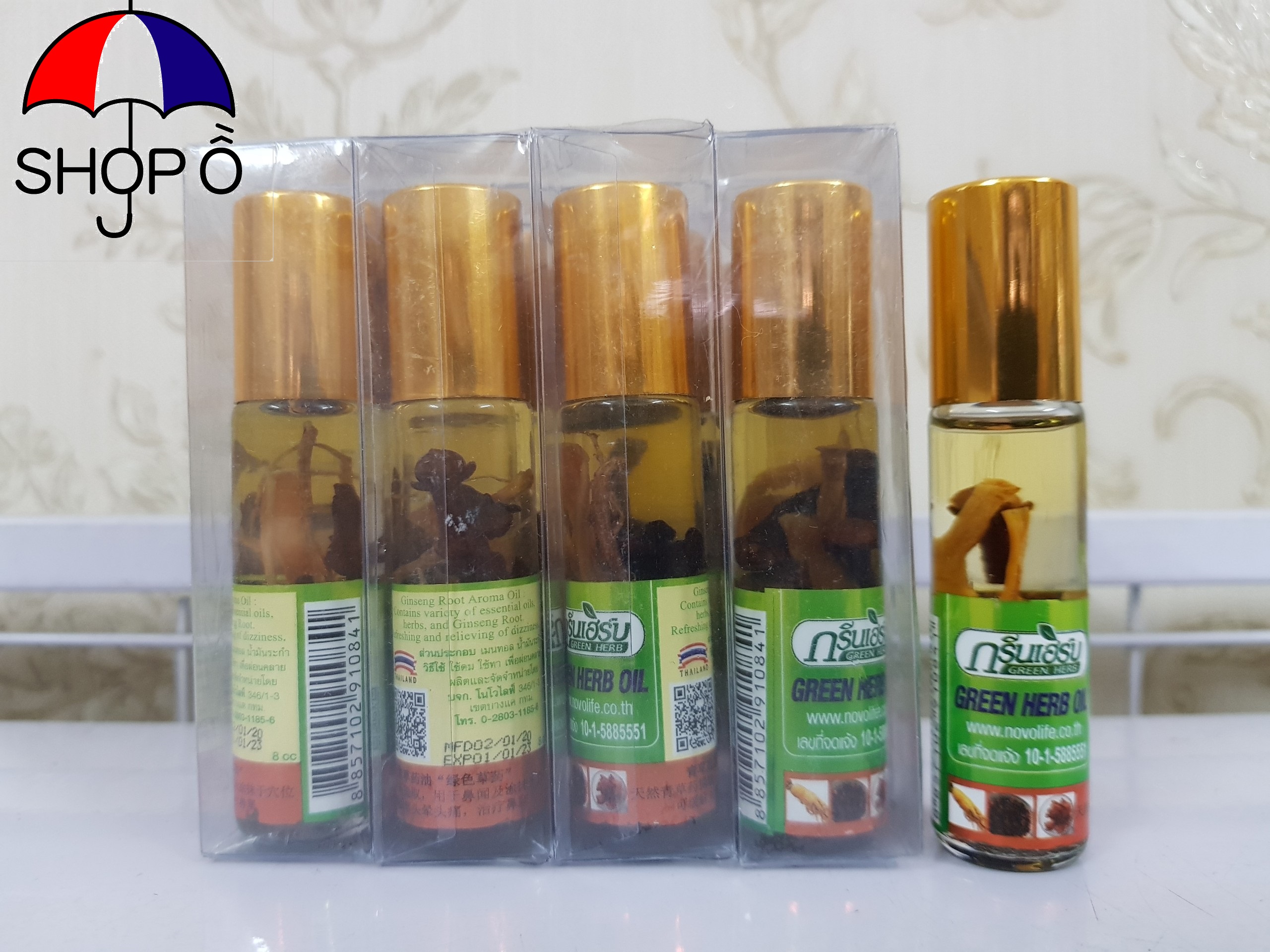 [HCM]Dầu lăn thảo dược nghệ Green Herb Thái Lan 8ml