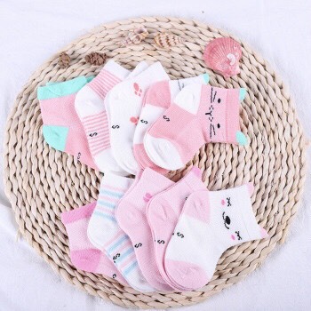 Set 5 đôi tất lưới cao cổ hình gấu cho bé T03
