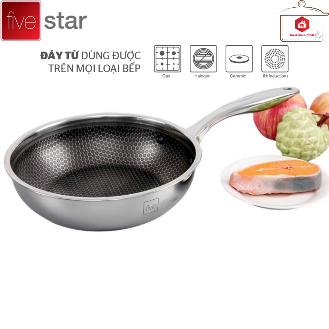 CHẢO INOX SÂU LÒNG BLACKCUBE FIVESTAR 28CM