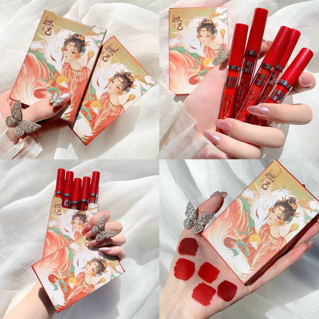 Set Son 5 Cây Muge Leen Cô Gái Meyoco Retro Matte Liquid