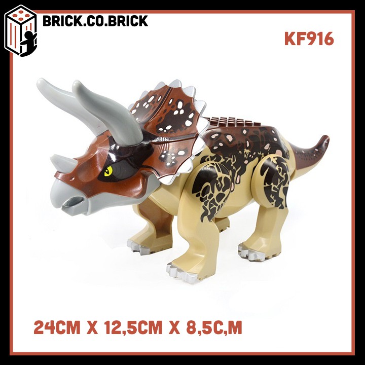 KF916 (CÓ SẴN) Đồ chơi khủng long 3 sừng LOẠI LỚN VÀ NHỎ Triceraptors Jurassic World- lắp ghép xếp hình - Đồ chơi lắp ráp minifigures và mô hình lắp ráp sáng tạo
