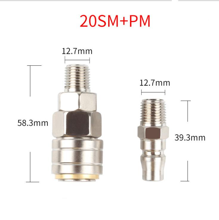 Đầu nối nhanh khí nén ren ngoài/ đầu nối hơi siêu bền