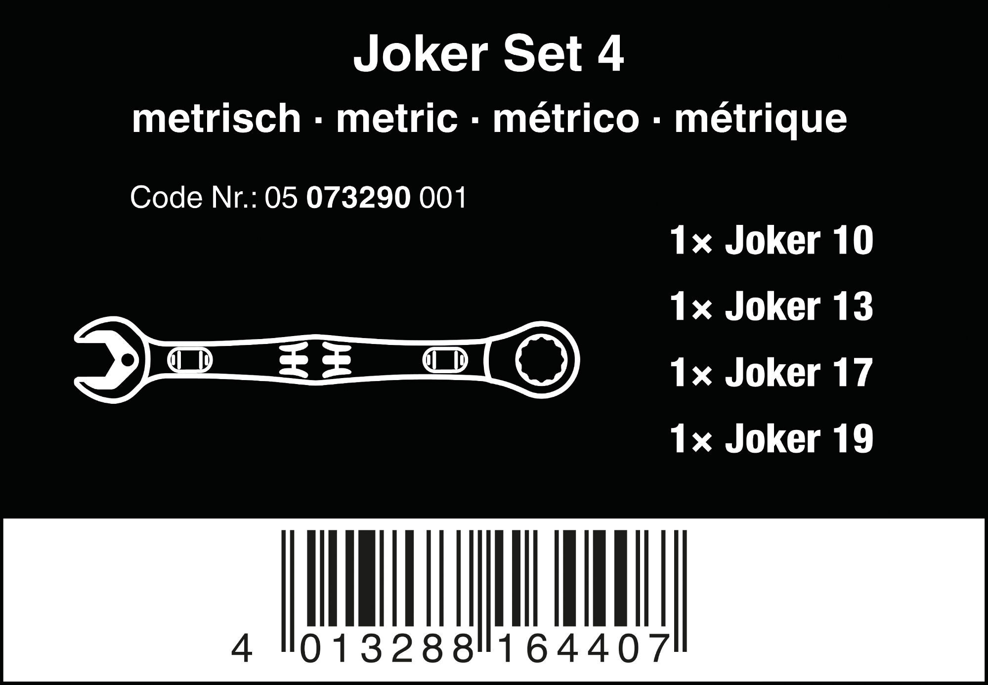 Bộ cờ lê tròng cóc cao cấp Wera 05073290001 6000 Joker 4 Set 1 gồm 4 cái
