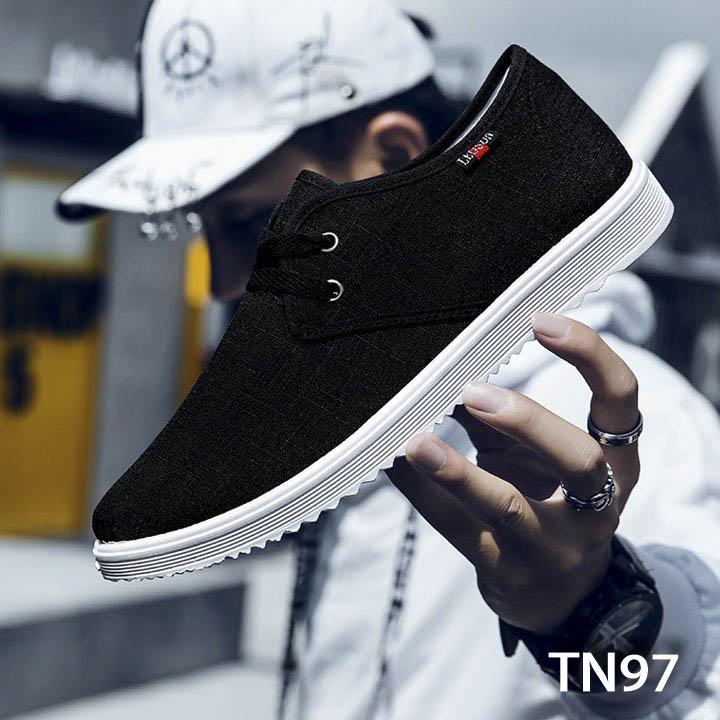 Giày Sneaker Nam Chất Vải Jeans Cao Cấp TN97 - Đen