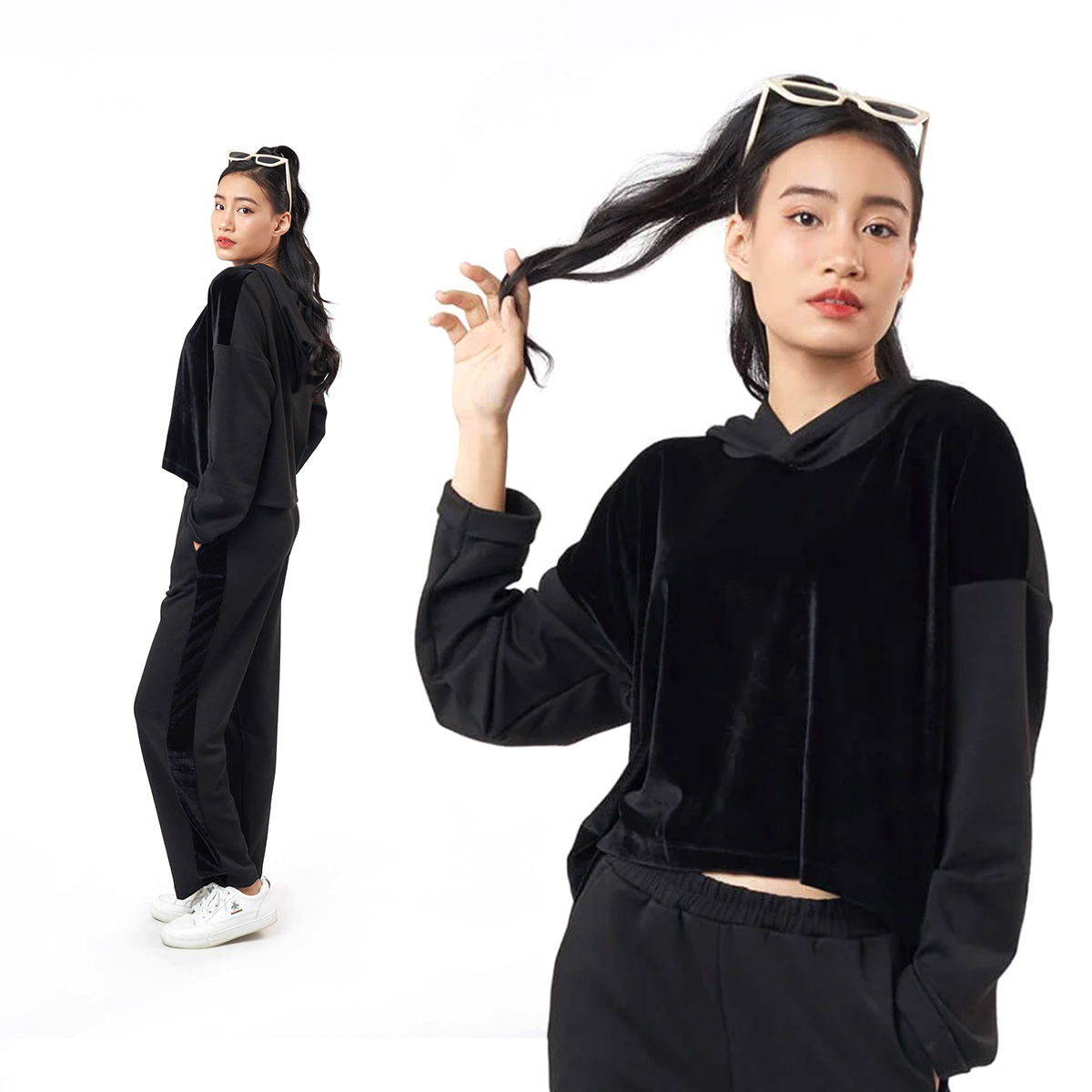 Set áo và quần nhung nữ dài ninomaxx 2104119