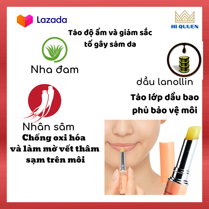 Son DHC dưỡng môi HỒNG Nhật Bản ( 4 MÀU ) Hi Queen