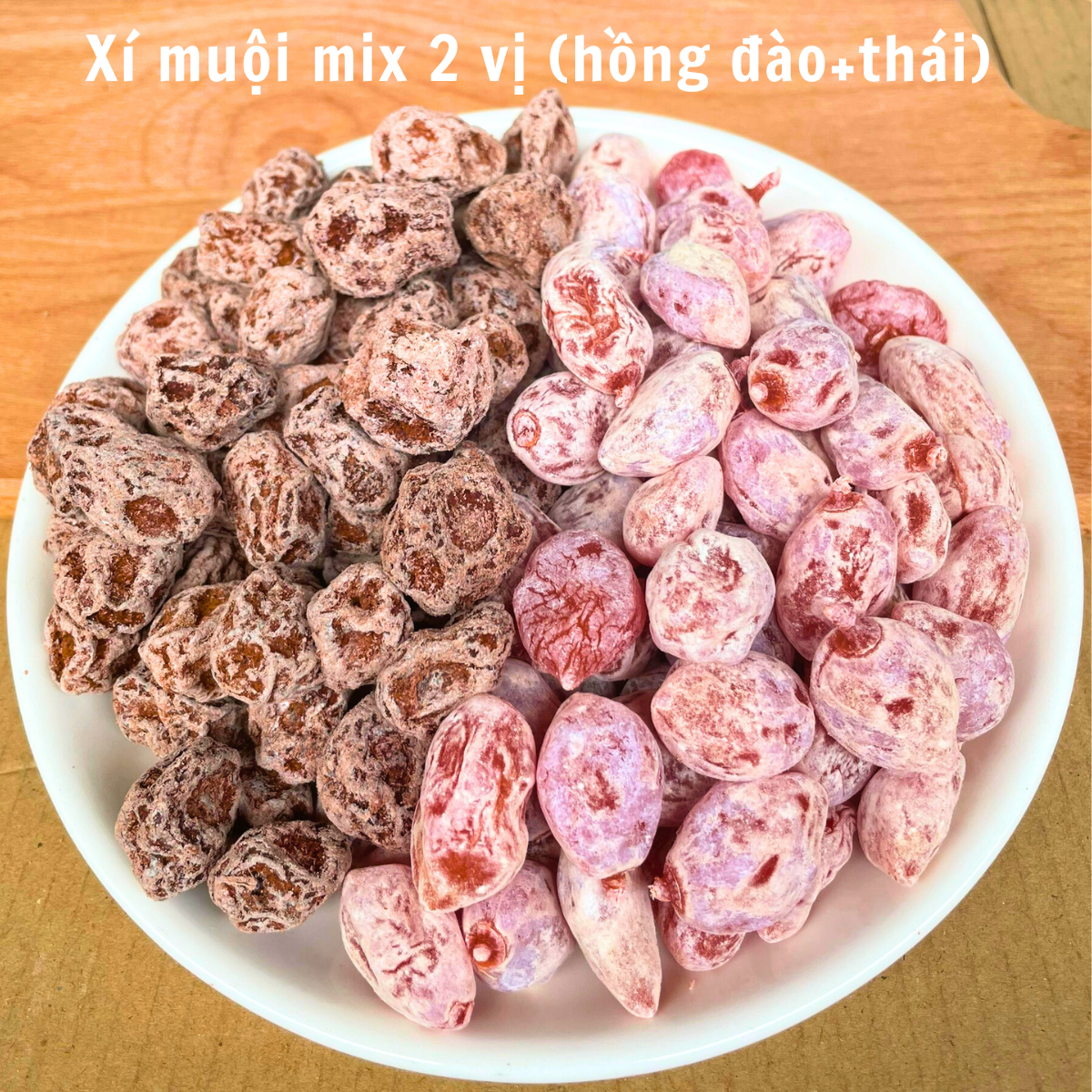 Ô mai đào hồng mix xí muội mặn (có video) {Khối lượng tịnh, không tính bao bì}