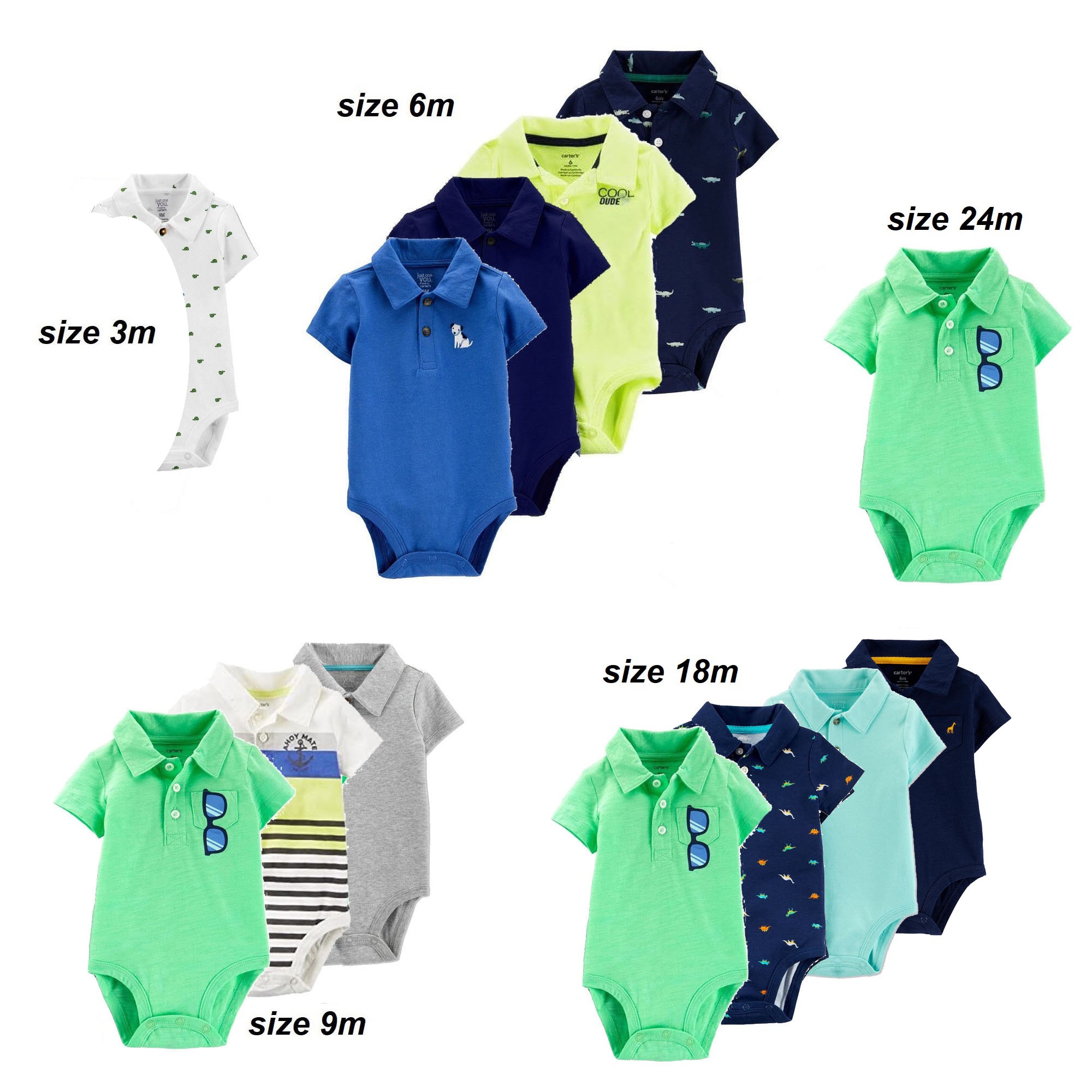 CHỌN MẪU Body bé trai cổ đức,bộ áo liền quần chip cộc tay polo xuất dư,bodysuit tách set ko kèm  quần thể thao kaki cotton da cá