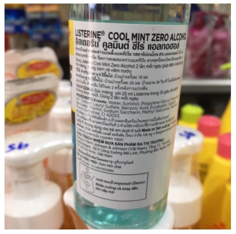 Nước súc miệng Listerine Cool Mint Zero Alcohol 100ml