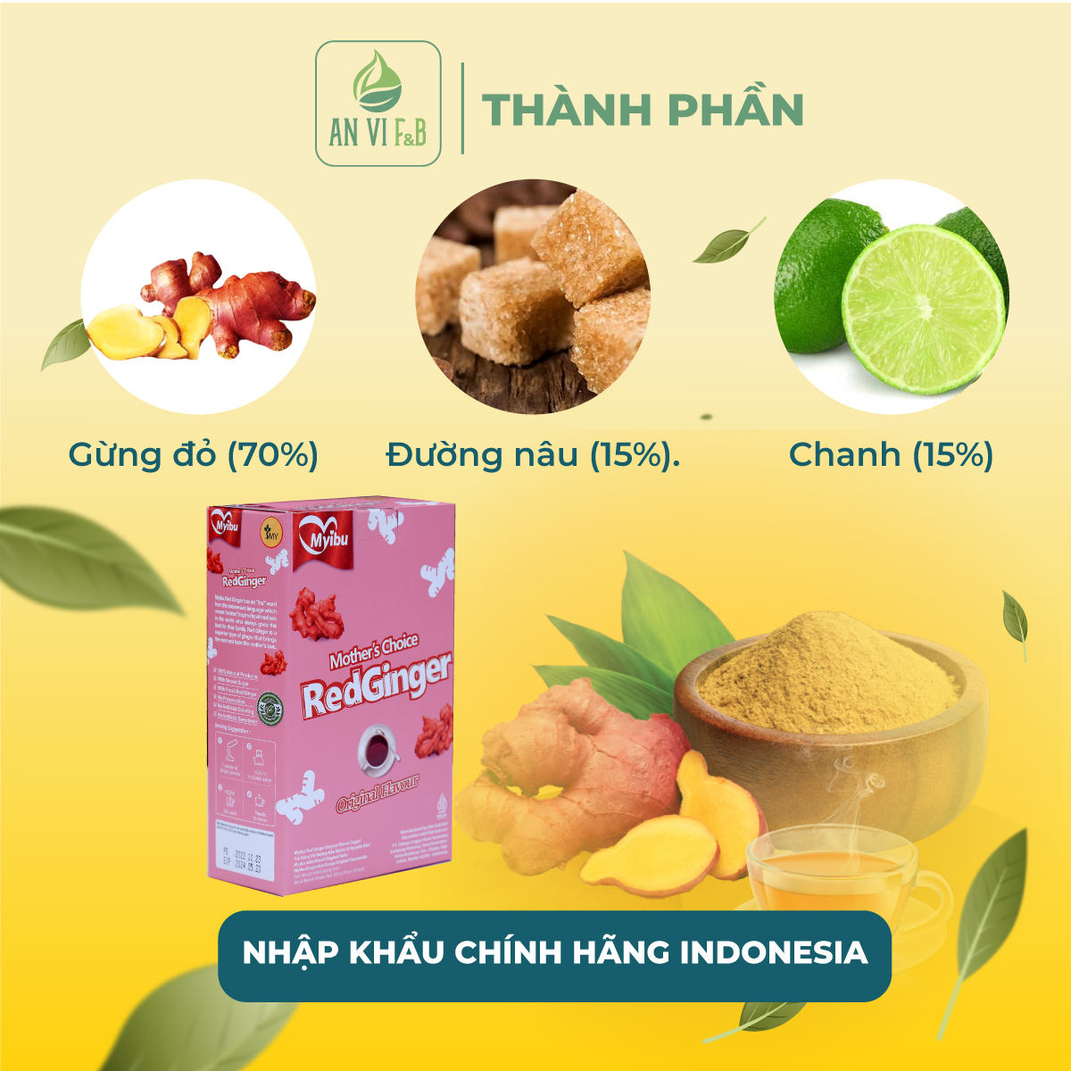 COMBO TRÀ GỪNG ĐỎ MYIBU NHẬP KHẨU INDONESIA