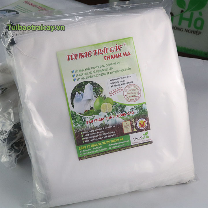 100 Túi bao trái cây vải không dệt Thanh Hà kích thước 30x35cm