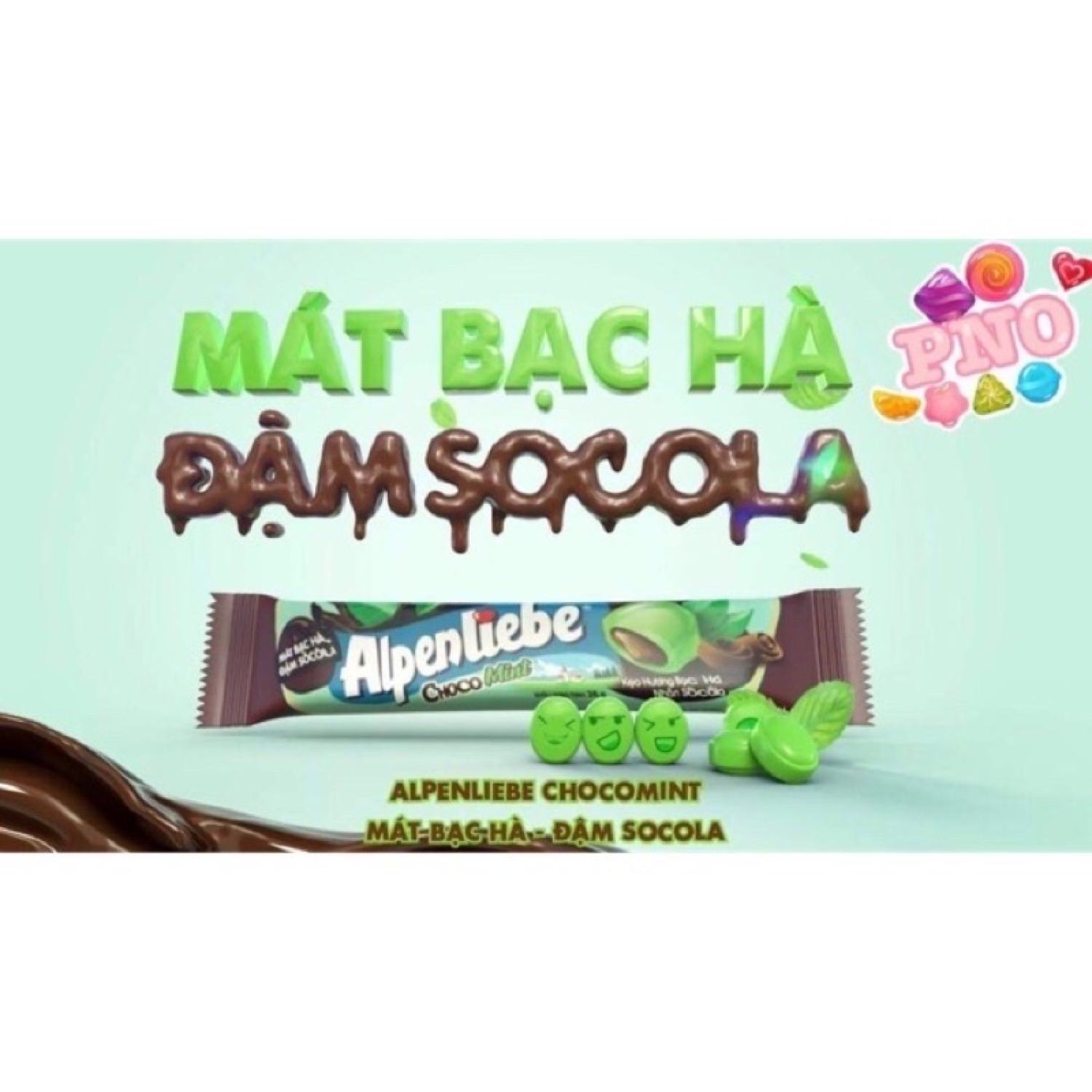 Kẹo Béo Alpenlibe Vị Bạc Hà Nhân Socola