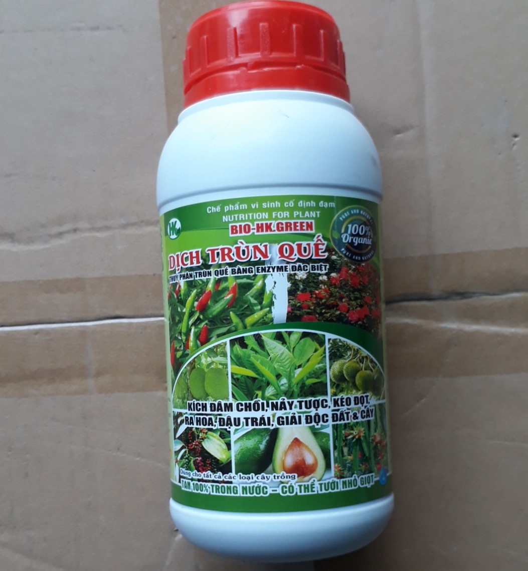 PHÂN BÓN LÁ TRÙN QUẾ HUMiC BIO-HK.GREEN. CHAI 500ml.