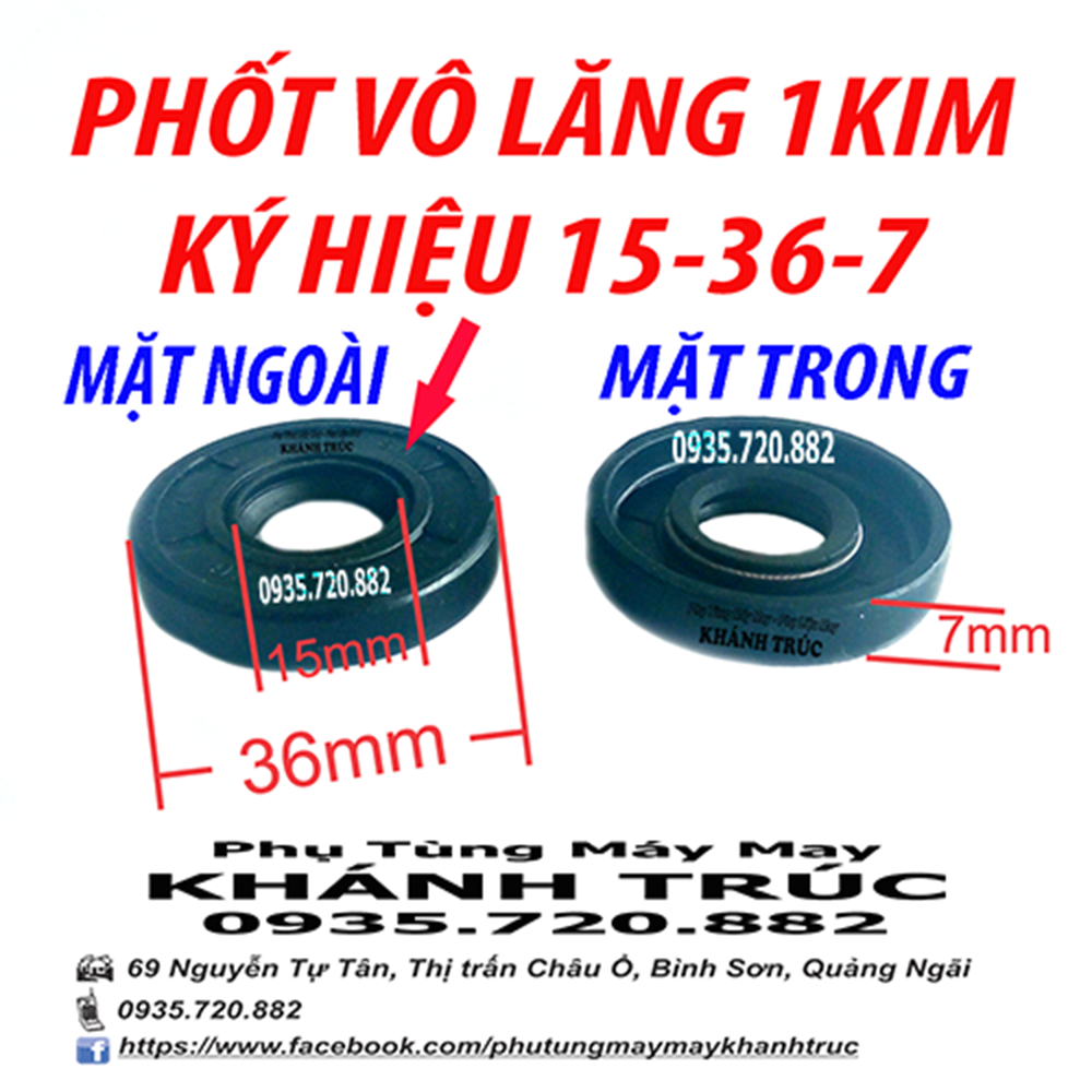 Phốt dầu Bu lăng 7-15-36 máy may công nghiệp 1kim