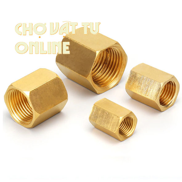 Khớp nối thau 2 đầu ren trong 13mm, 17mm, 21mm loại dày