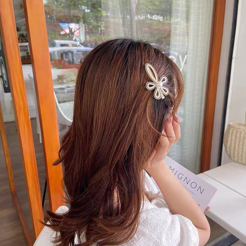 Kẹp tóc nữ đính đá và hạt ngọc Hàn Quốc
