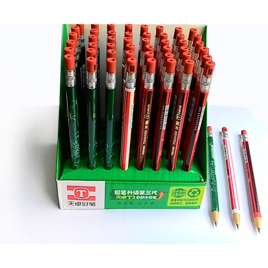 Bút chì bấm 2.0 Sọc đỏ xanh