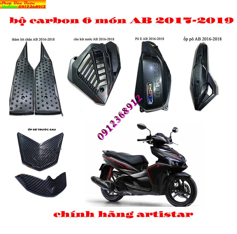 COMBO 6 MÓN CARBON CHO AIR BLADE 2016-2019 ( Y NHU HÌNH ĐẠI DIỆN)