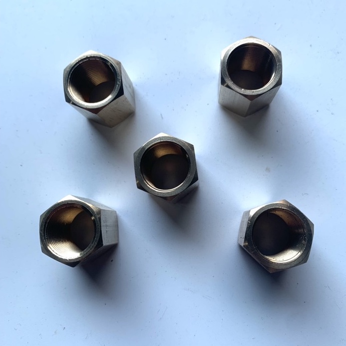 Nối 2 đầu ren trong phi 17mm đồng (măng sông ren 3/8)