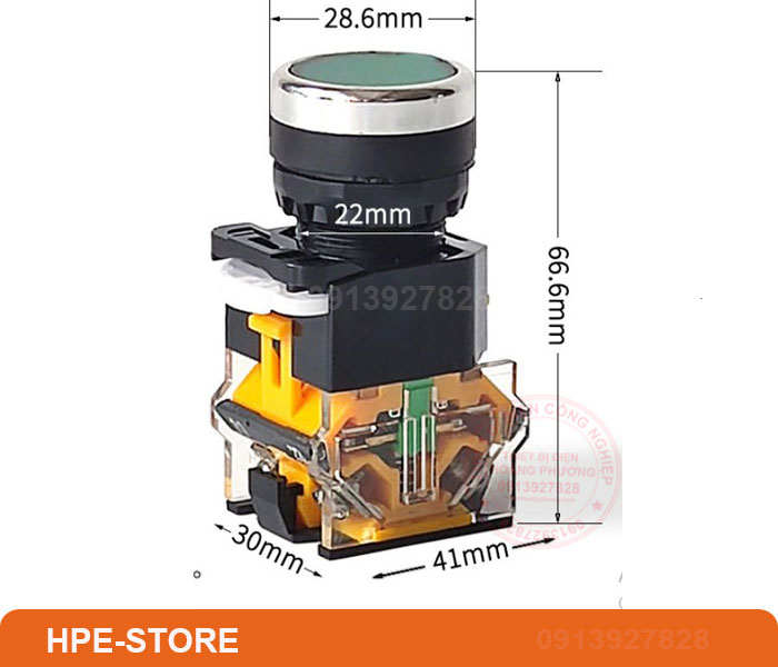 Nút nhấn LA38  phi 22  - nhấn nhả