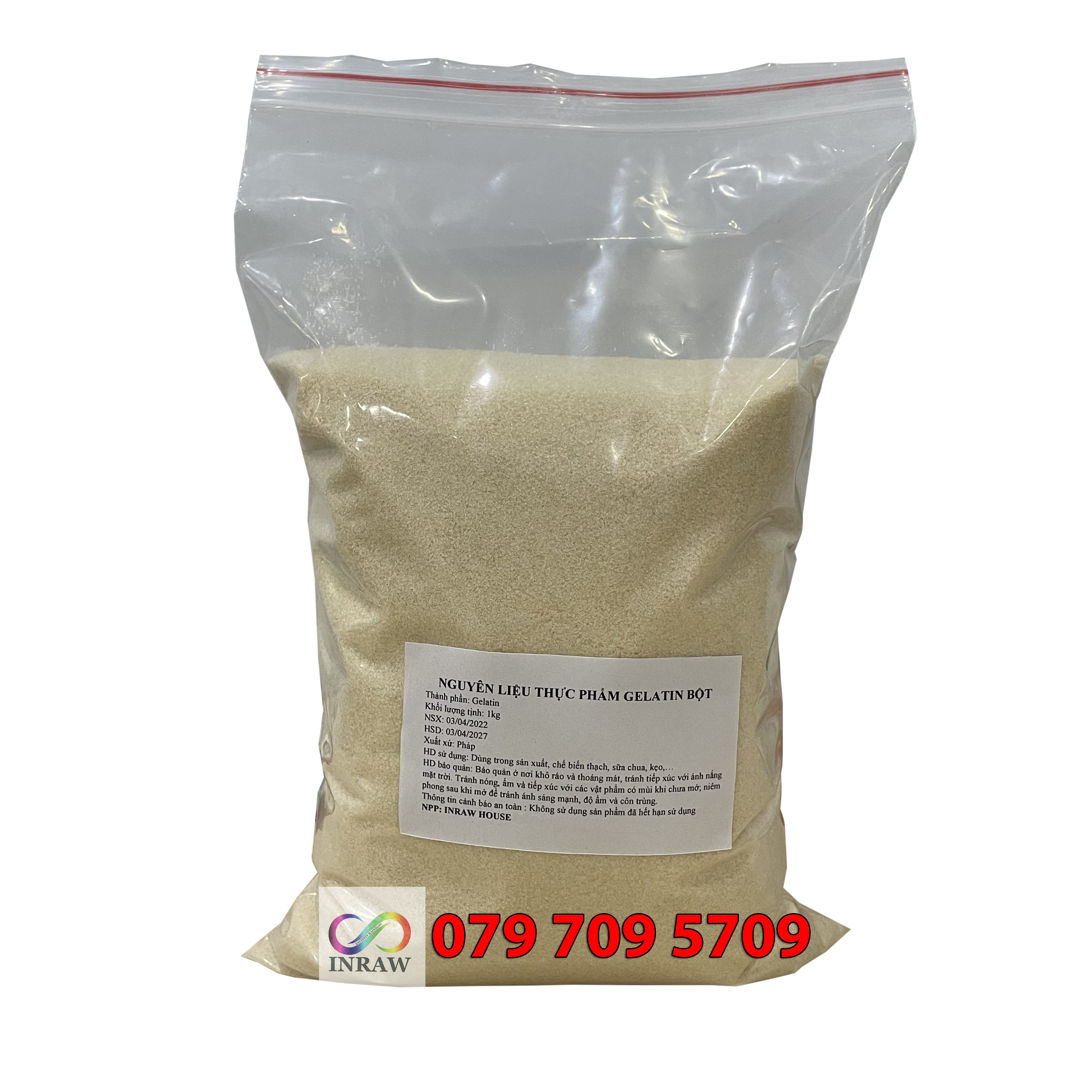 Gelatin bột mịn dùng làm bánh (Gói 500g)