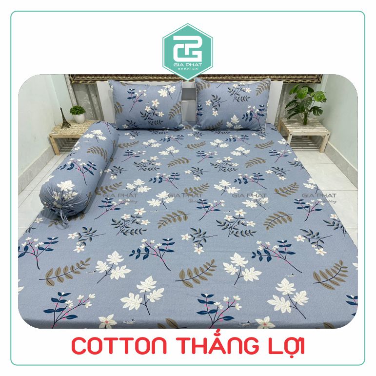 Bộ ga gối Cotton Thắng Lợi 100% Drap Thắng Lợi chuẩn logo