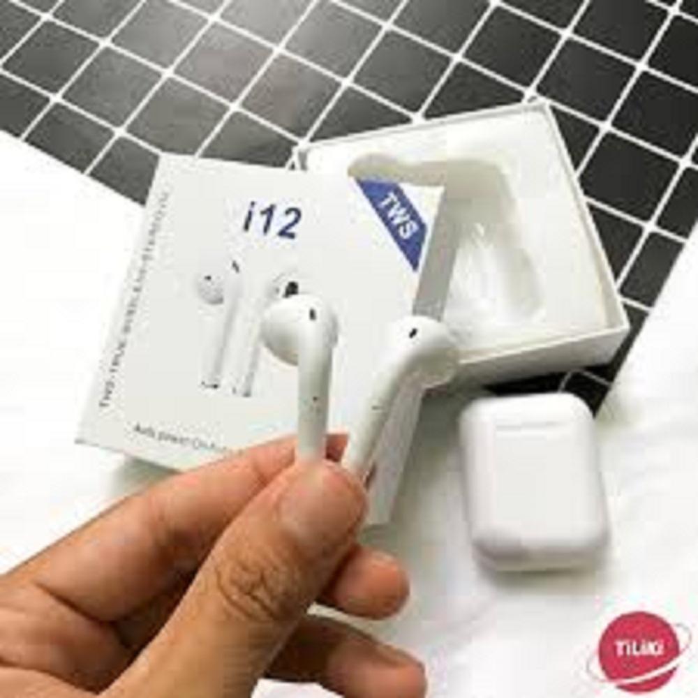 Tai nghe không dây bluetooth i12 TWS  thế hệ mới nút cảm ứng tự động kết nối chất lượng tốt