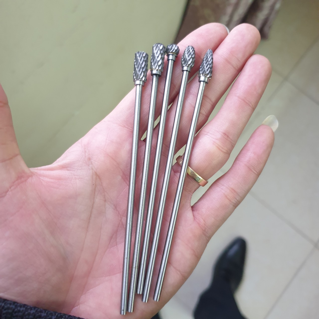 Combo 5 mũi mài khắc hợp kim trục 3mm siêu dài 10cm hay mũi làm gỗ lũa doa hợp kim 100mm - mũi phá gỗ siêu dài