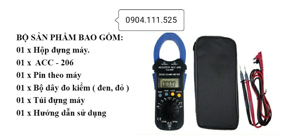[HCM]Ampe kìm đo dòng AC/DC ACCUTEST ACC-206 (600A)