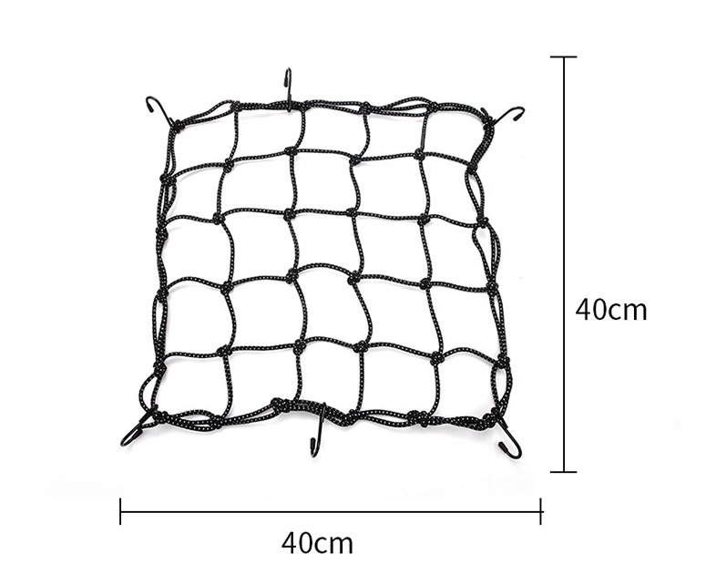 Lưới cao su ràng đồ 40*40 Motowolf - Phản quang (Đen)