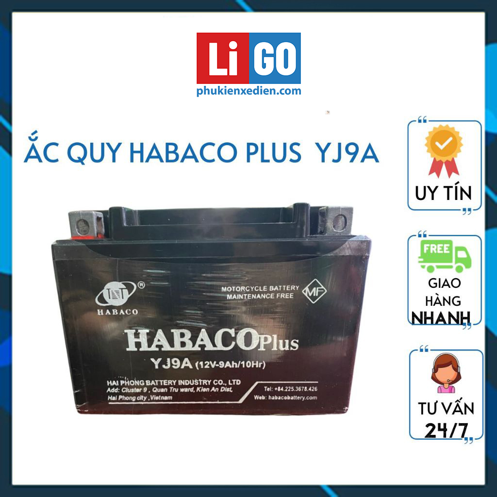 Ắc quy xe máy 12v 9ah habaco plus yj9a