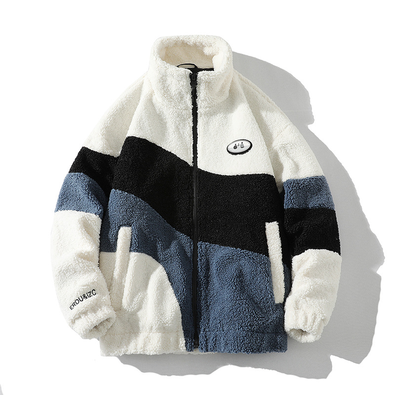 ㊖ áo jacket lông cừu mẫu mới mùa thu đông áo khoác nam cổ đứng nhung cừu cặp đôi sành điệu thời trang áo dễ phối màu