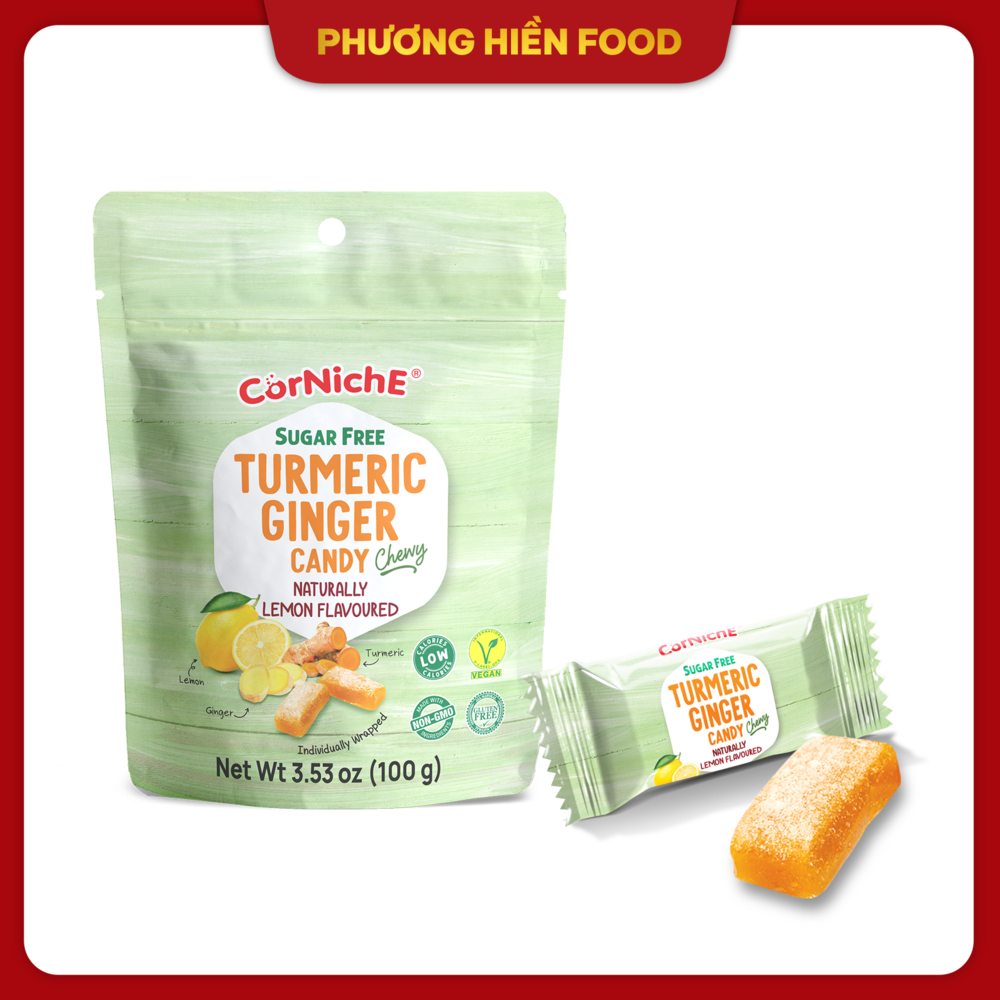 Kẹo gừng nghệ không đường hiệu Corniche 100g