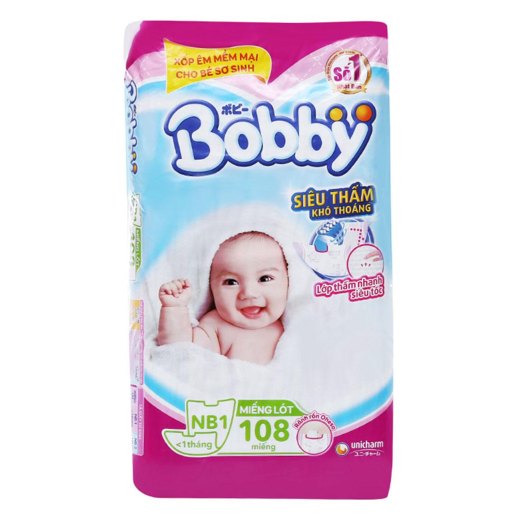 Miếng Lót Sơ Sinh Bobby Newborn 1 - Bịch 108 Miếng Dành cho trẻ 1 tháng