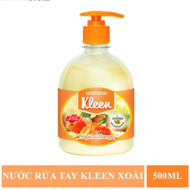 Nước Rửa Tay Kleen 500Ml Hương Xoài