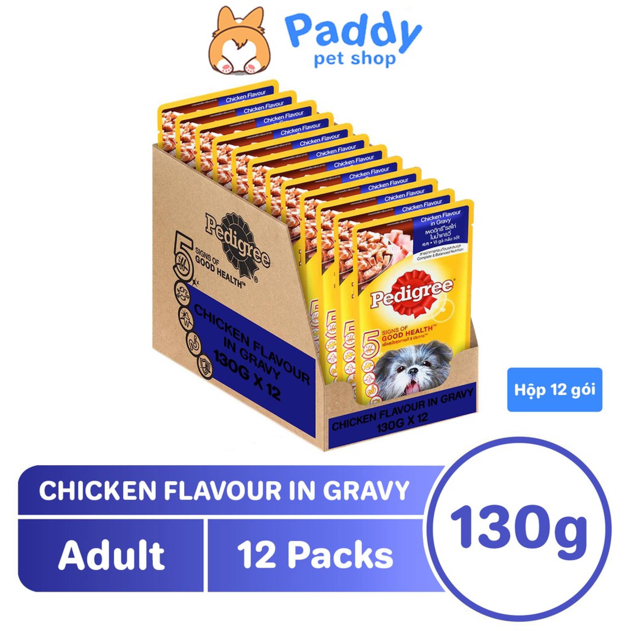 [Hộp 12 Gói] Pate Cho Chó Trưởng Thành Pedigree - Gà Nấu Sốt 130g
