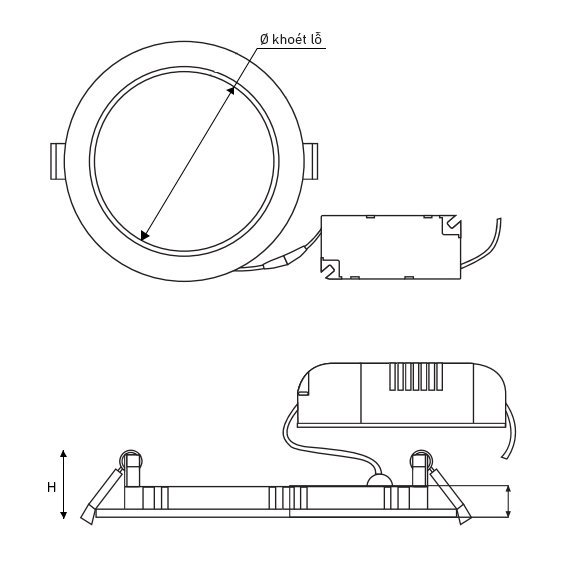 [HCM]Đèn Led Downlight âm trần Nanoco 6w NSD066( ánh sáng trắng )