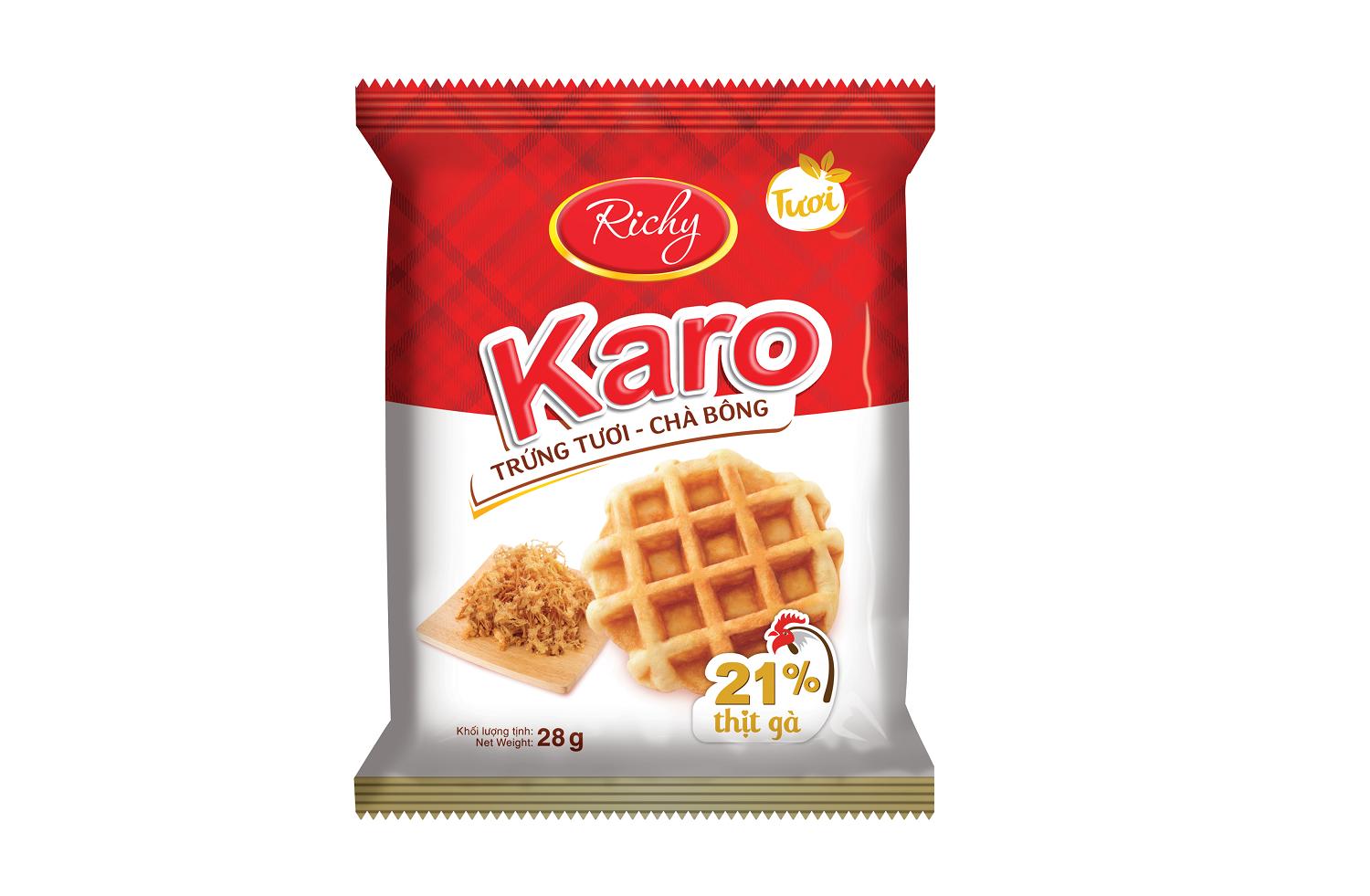 Bịch 24 bánh trứng chà bông KARO Richy (26g/gói)