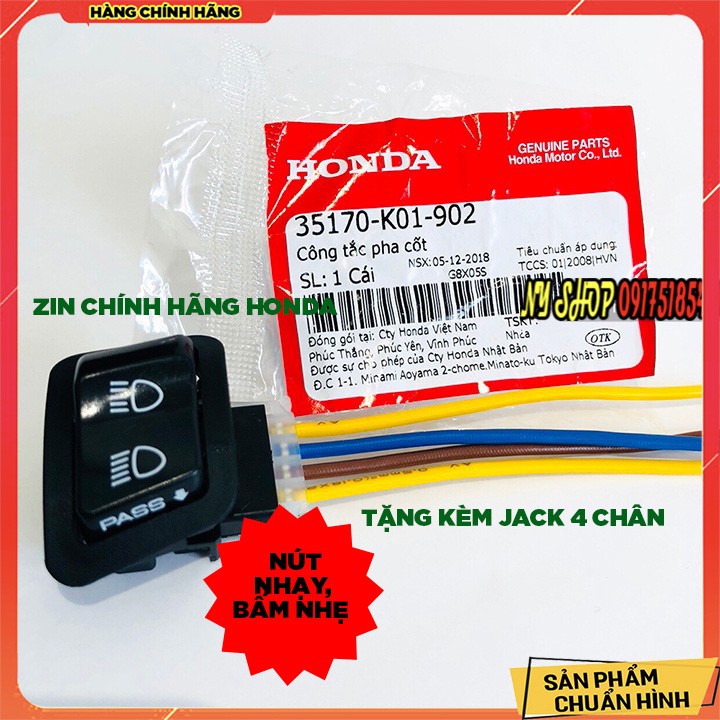 Công Tắc Passing SH Chính Hãng Honda ( tặng jack 4 chân - Chế Passing Honda đời mới)