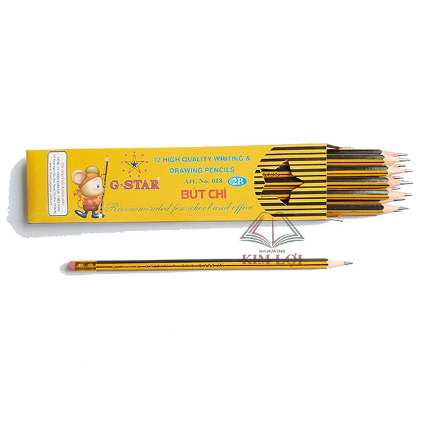 Hộp 12 cây viết chì gỗ 2B G-star 018 2B