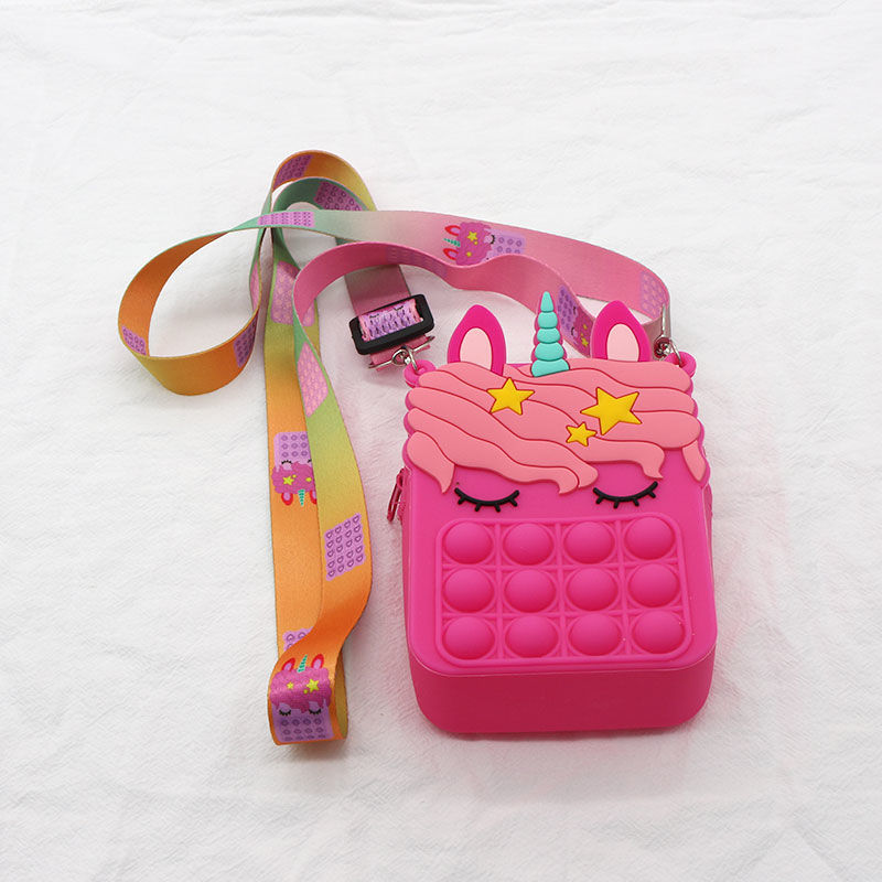 Túi đeo Pop it kỳ lân unicorn, túi pop it ngựa silicone kèm dây đeo cho bé, đồ chơi bóng nổ - TOP GIÁ RẺ HCM