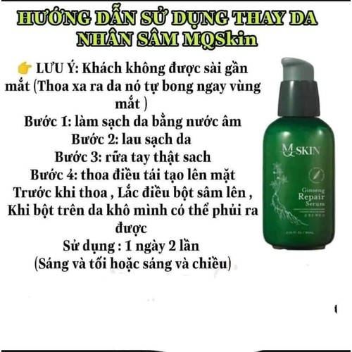 MQ SKIN TÁI TẠO DA TỪ TINH CHẤT NHÂN SÂM