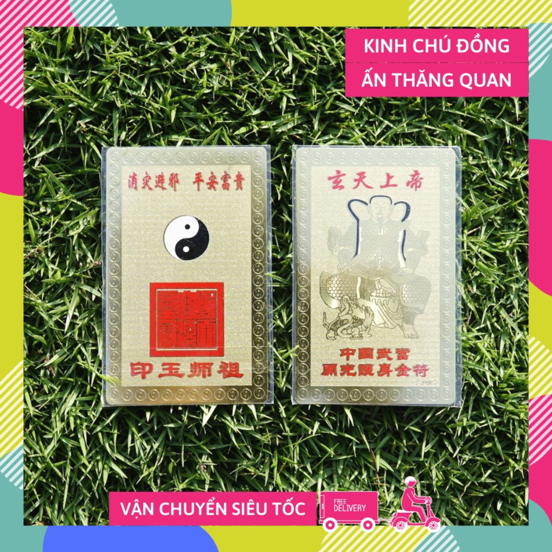 Miếng vàng ấn thăng quan Huyền Thiên Trấn Vũ - Đã trì chú