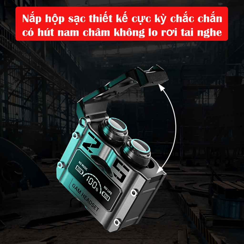 Tai Nghe Bluetooth M25 Gaming phiên bản cao cấp, âm thanh cực tốt, độ trễ thấp, pin trâu 2-3 tiếng, chống ồn - Bảo hành Lỗi 1 Đổi 1 Từ GWIN TECHNOLOGY