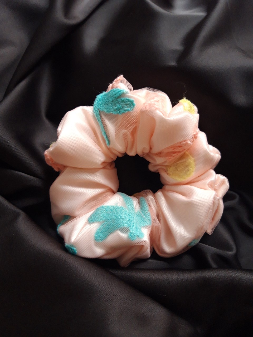 Cột Scrunchies Hồng Đáng yêu( Hình thật).